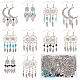 SUNNYCLUE 1 Box DIY 10 Pairs Boho Style Dream Catcher Charms Earrings Making Kit Bohemian Chandelier Charms Crescent Moon Leaf Charm Feather Charms Synthetic Turquoise Beads for Jewelry Making Kits DIY-SC0020-94-1