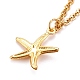 Sea Star/Starfish Pendant Necklaces NJEW-JN03078-04-3