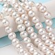 (Defekter Restposten: Verblassen) Einbrennlackierte runde Perlenstränge aus perlmuttfarbenen Glasperlen HY-XCP0001-12-6