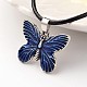 Butterfly Tibetan Style Alloy Enamel Pendant Necklaces NJEW-F197-09-2