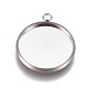 304 Stainless Steel Pendant Cabochon Settings X-STAS-G127-13-16mm-P-1