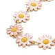 Gänseblümchen-Kettenarmband aus Emaille BJEW-P271-01G-05-2