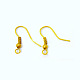 Brass Earring Wire Hooks with Beads X-KK-Q362-G-NF-1