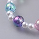 Pulseras de acrílico transparente imitación perla estiramiento niños BJEW-JB04575-05-2