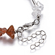 Bracelets en laiton de pierres naturelles mélangées BJEW-JB04035-3