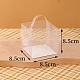 折りたたみ式透明ペットケーキボックス  ポータブル デザート ベーカリー ボックス  長方形  透明  8.5x8.5x8.5cm CON-PW0001-049A-1