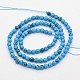 Dyed Faceted Round Synthetic Turquoise Beads Strands G-E302-075-4mm-2
