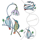 Decoraciones colgantes de colibrí de hierro AJEW-WH0261-89-4