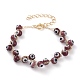 Bracelets de perles faits à la main au chalumeau mauvais œil BJEW-JB05856-02-1
