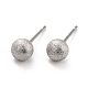201 Stainless Steel Textured Ball Stud Earrings STAS-Z039-01D-P-2