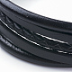 レザーコード多連ブレスレット  304のステンレス鋼マグネットクラスプ付き  ブラック  ステンレス鋼色  8-5/8インチ（220mm） BJEW-F291-04P-2
