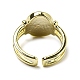 Плоское круглое открытое кольцо-манжета из натуральной раковины пауа RJEW-H220-03G-3