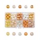 Caramel Mix Baking Painted Crackle Glass & Glass Pearl Bead Sets HY-X0009-10mm-02-1