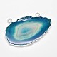Dyed Nuggets Natural Agate Pendants G-A144-14-2