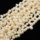 Grado de hebras de perlas de agua dulce cultivadas naturales PEAR-L001-A-06-1