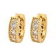 Серьги из латуни с микропаве и кубическим цирконием EJEW-R025-15G-4