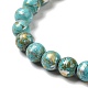Brins de perles de camouflage synthétiques teintes turquoise G-E594-24O-A-4