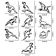 サンキャッチャークラフトセット  子供のためのウィンドウペイントアートペインティング  恐竜の模様  16~21x16.5~20.9cm  11個/セット DIY-WH0342-004-2