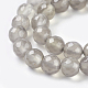 Chapelets de perles en agate grise naturelle X-G-G067-6mm-1-3