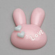 バニー樹脂カボション  心と言葉の愛とウサギの頭  ミックスカラー  21x16x6mm X-CRES-Q196-06-2
