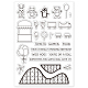 GLOBLELAND Summer Amusement Park Theme Clear Stamps Birthday Animals Silicone Clear Stamp Seals for Cards Making DIY Scrapbooking Photo Journal Album Decoration DIY-WH0167-56-640-8