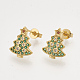 Brass Cubic Zirconia Pendants & Stud Earrings & Adjustable Rings Jewelry Sets SJEW-S043-03-4