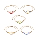 Set di braccialetti con perline intrecciate con occhio diabolico e lampwork con semi di vetro e conchiglia di ciprea naturale da 5 pz BJEW-TA00198-1