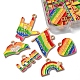 24Pcs 6 Styles Rainbow Color Alloy Enamel Pendants ENAM-FS0001-52-4