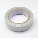 綿のリボン  グリッターパウダー付き  他方の側のマスキングテープ  銀  5/8インチ（15mm）  約4.37ヤード/ロール（4メートル/ロール）  10のロール/グループ OCOR-S078-1.5cm-05-2