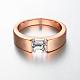 Classic Real Rose Gold Plated Brass Cubic Zirconia Rings for Men RJEW-BB06342-10RG-2
