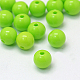 Verdes opacos redondas abalorios de acrílico entrepiezas X-PAB703Y-6-1