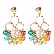 Boucles d'oreilles pendantes en perles de verre colorées pour filles EJEW-TA00010-1