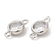 Eco-Friendly Rack Plating Brass Pave Clear Cubic Zirconia Connector Charms KK-A186-06P-3