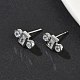 Серьги-гвоздики с квадратом и круглыми плоскими латунными кристаллами с микропаве из прозрачного кубического циркония EJEW-G452-12P-2