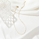 Colliers de perles en coquillage naturel et véritables colliers de perles en acier inoxydable plaqué or 18 carat EP3542-2-2