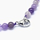 Natural Amethyst Graduated Beads Necklaces and Bracelets Jewelry Sets SJEW-L132-01-4