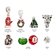 36pcs 8 juegos de perlas de vidrio de aleación de estilo europeo con temática navideña de estilo DIY-LS0003-11-4