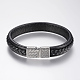 Braided Leather Cord Bracelets BJEW-H561-01A-2