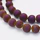 Electroplate Natural Druzy Agate Beads Strands G-G708-8mm-02-3