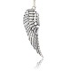 Antique Silver Plated Alloy Wing Big Pendants ALRI-N019-04-1