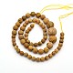 Bois pétrifié naturel facettes rondes diplômé perles brins G-E302-027-2