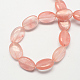Flat Oval Cherry Quartz Glass Beads Strands G-S113-23-2