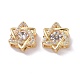 Brass Micro Pave Clear Cubic Zirconia Charms KK-G420-07G-1