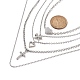 5Pcs 5 Style Heart & Bowknot & Cross Clear Cubic Zirconia Pendant Necklaces Set NJEW-JN04145-2
