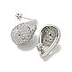 Teardrop with Heart Rack Plating Brass Stud Earrings with Cubic Zirconia EJEW-Z035-06P-2