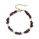 Браслеты из натурального граната с бусинами для женщин BJEW-JB11742-05-2