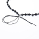 ナイロン糸ネックレス作り  天然オブシディアンと  23.23インチ（59cm） NWIR-E025-01-3