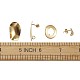 304ステンレス鋼スタッドのピアスのパーツ  ピアスキャッチとカン付き  混合図形  ゴールドカラー  24個/セット STAS-TA0004-29-8