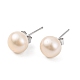 Boucles d'oreilles à perles rondes en perles naturelles EJEW-E298-01D-02P-1