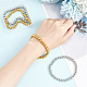 Benecreat 4 pièces 2 couleurs 201 bracelets extensibles en perles rondes en acier inoxydable pour hommes femmes BJEW-BC0001-15B-3